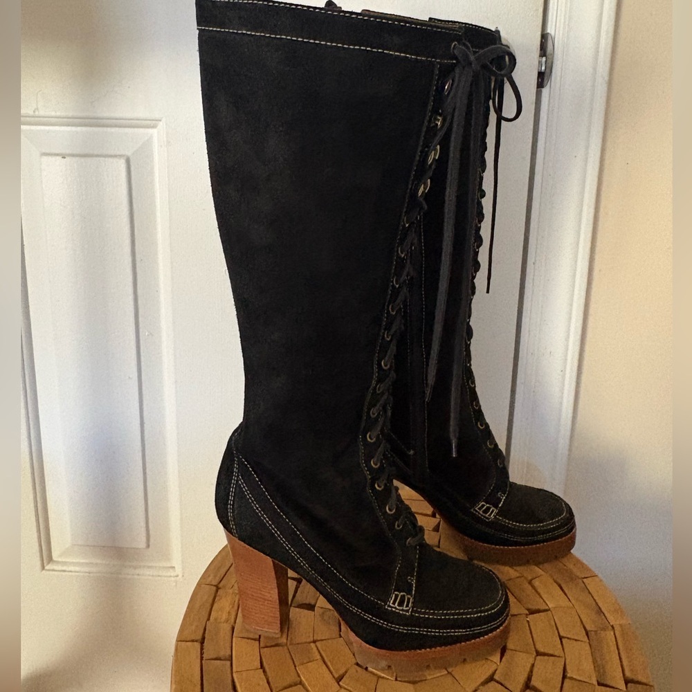 Michael Kors Black Suede Boots - Picture 1 of 15